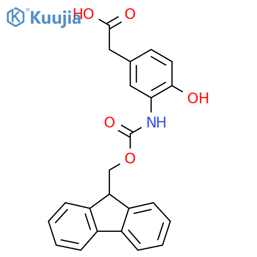 2-3-({(9H-fluoren-9-yl)methoxycarbonyl}amino)-4-hydroxyphenylacetic acid structure