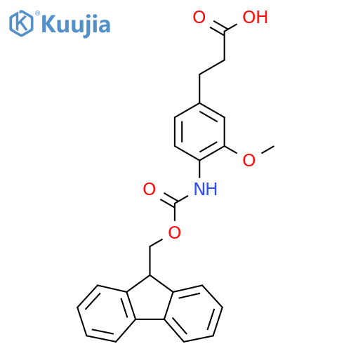 3-[4-({[(9H-fluoren-9-yl)methoxy]carbonyl}amino)-3-methoxyphenyl]propanoic acid structure