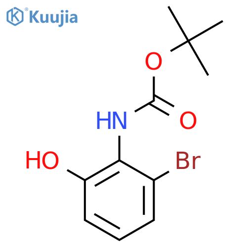 tert-butyl N-(2-bromo-6-hydroxyphenyl)carbamate structure