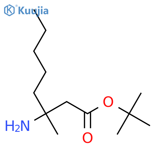 Tert-butyl 3-amino-3-methyloctanoate structure