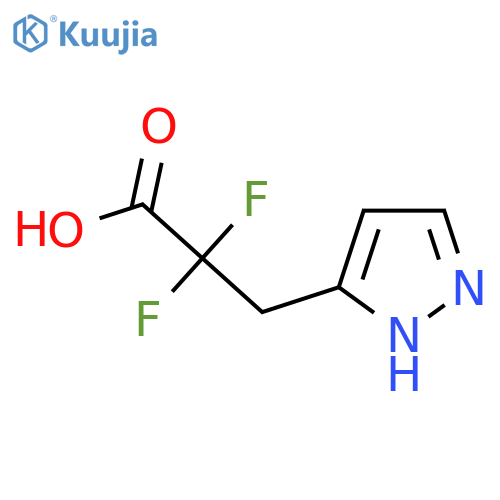 2,2-difluoro-3-(1H-pyrazol-5-yl)propanoic acid structure