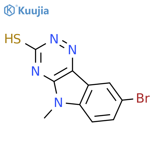 8-Bromo-5-methyl-5H-1,2,4triazino5,6-bindole-3-thiol structure