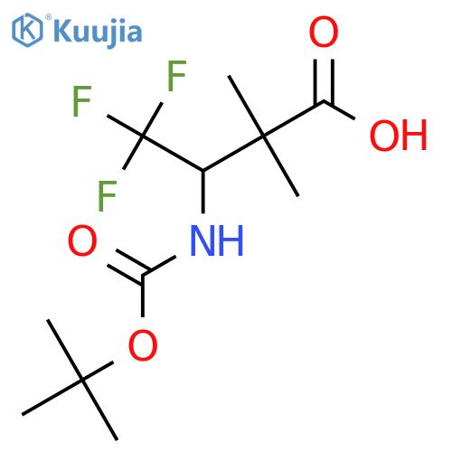 3-{[(Tert-butoxy)carbonyl]amino}-4,4,4-trifluoro-2,2-dimethylbutanoic acid structure