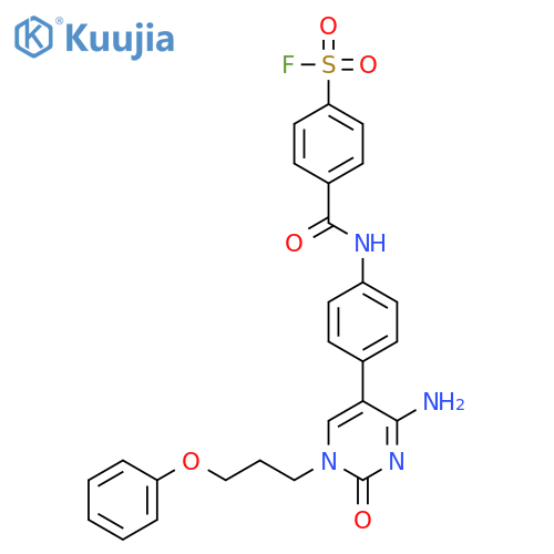 Benzenesulfonylfluoride,4-[[[4-[4-amino-1,2-dihydro-2-oxo-1-(3-phenoxypropyl)-5-pyrimidinyl]phenyl]amino]carbonyl]- structure