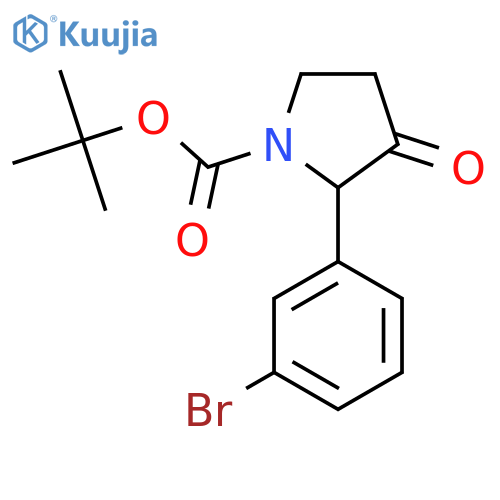 Tert-butyl 2-(3-bromophenyl)-3-oxopyrrolidine-1-carboxylate structure