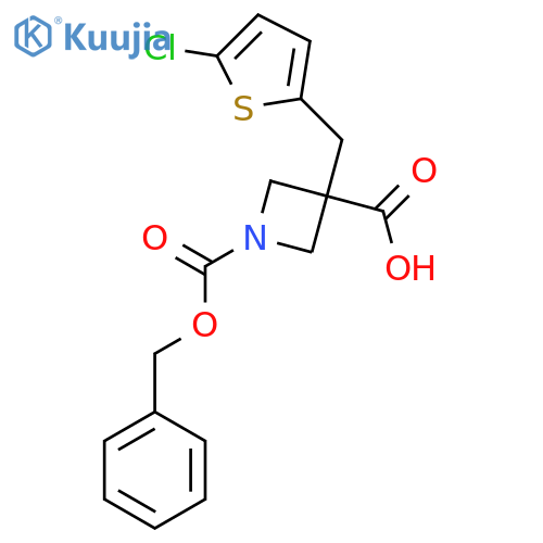 1-(benzyloxy)carbonyl-3-(5-chlorothiophen-2-yl)methylazetidine-3-carboxylic acid structure