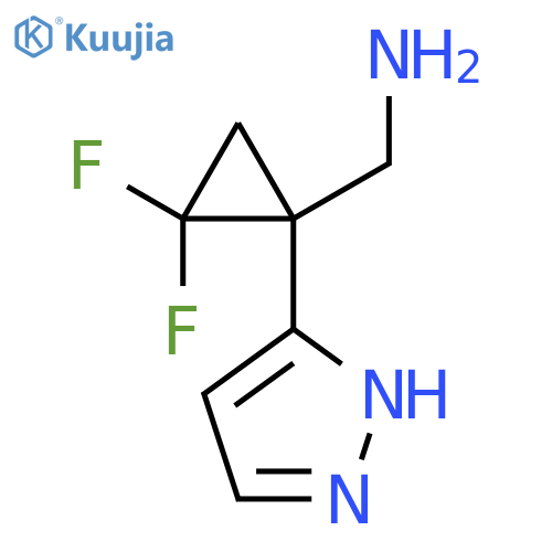 2,2-difluoro-1-(1H-pyrazol-5-yl)cyclopropylmethanamine structure