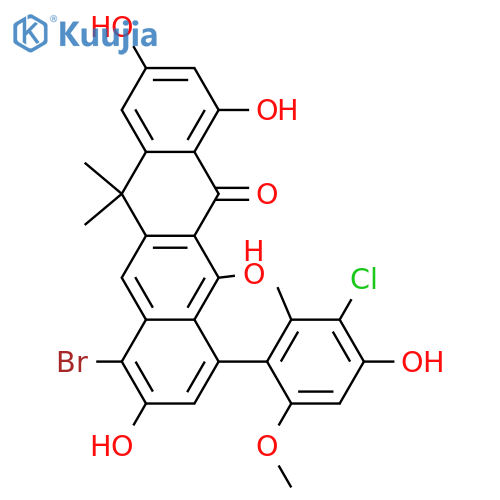 Naphthacemycin B1; 10-Bromo, 5'-chloro, 2'-Me ether structure