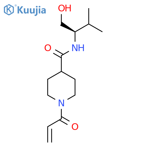 N-(2R)-1-hydroxy-3-methylbutan-2-yl-1-(prop-2-enoyl)piperidine-4-carboxamide structure