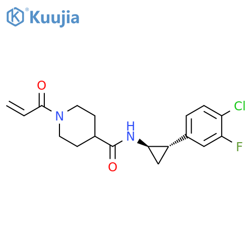 N-[(1R,2S)-2-(4-Chloro-3-fluorophenyl)cyclopropyl]-1-(1-oxo-2-propen-1-yl)-4-piperidinecarboxamide structure