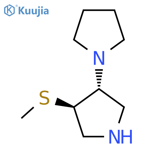 rac-(3R,4R)-3-(methylsulfanyl)-4-(pyrrolidin-1-yl)pyrrolidine structure