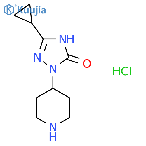 5-Cyclopropyl-2-piperidin-4-yl-4H-1,2,4-triazol-3-one;hydrochloride structure