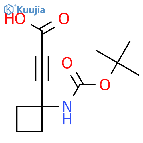 3-[1-[(2-Methylpropan-2-yl)oxycarbonylamino]cyclobutyl]prop-2-ynoic acid structure