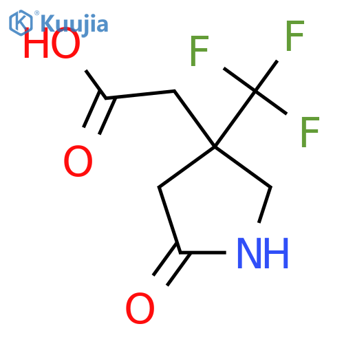 2-[5-Oxo-3-(trifluoromethyl)pyrrolidin-3-yl]acetic acid structure