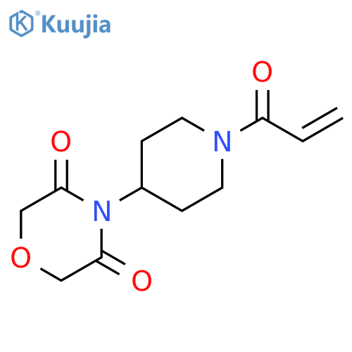 4-1-(prop-2-enoyl)piperidin-4-ylmorpholine-3,5-dione structure