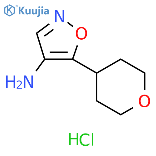 4-Isoxazolamine, 5-(tetrahydro-2H-pyran-4-yl)-, hydrochloride (1:1) structure