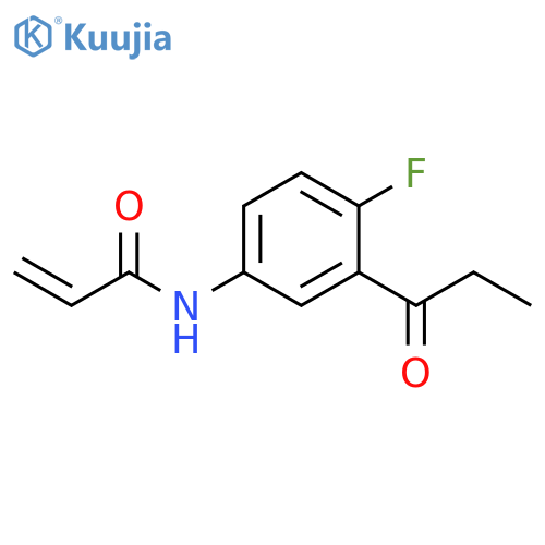 N-(4-fluoro-3-propanoylphenyl)prop-2-enamide structure