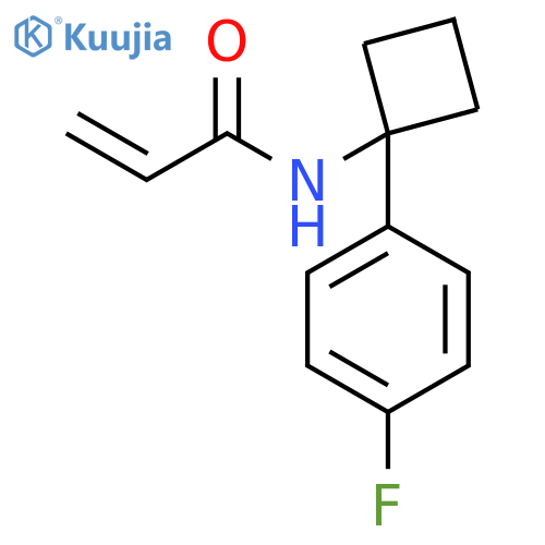 N-1-(4-fluorophenyl)cyclobutylprop-2-enamide structure