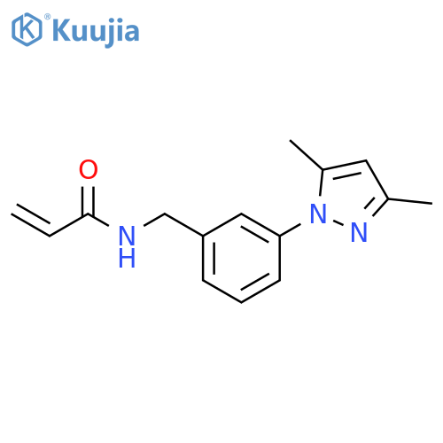 N-{3-(3,5-dimethyl-1H-pyrazol-1-yl)phenylmethyl}prop-2-enamide structure