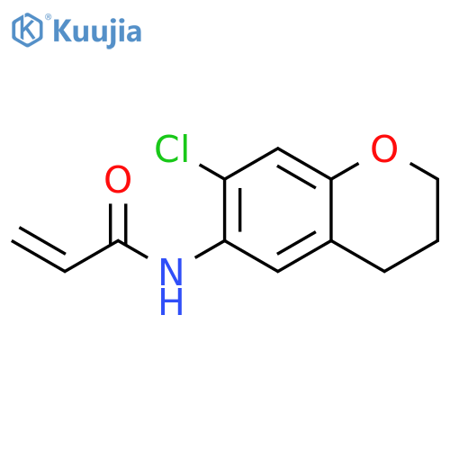 N-(7-chloro-3,4-dihydro-2H-1-benzopyran-6-yl)prop-2-enamide structure