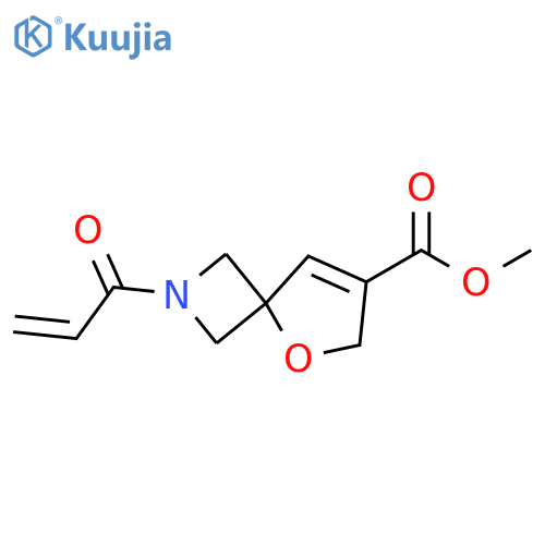 methyl 2-(prop-2-enoyl)-5-oxa-2-azaspiro3.4oct-7-ene-7-carboxylate structure
