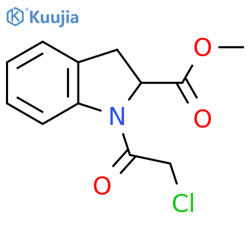 methyl 1-(2-chloroacetyl)-2,3-dihydro-1H-indole-2-carboxylate structure