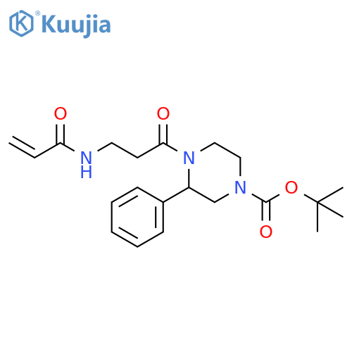 1,1-Dimethylethyl 4-[1-oxo-3-[(1-oxo-2-propen-1-yl)amino]propyl]-3-phenyl-1-piperazinecarboxylate structure