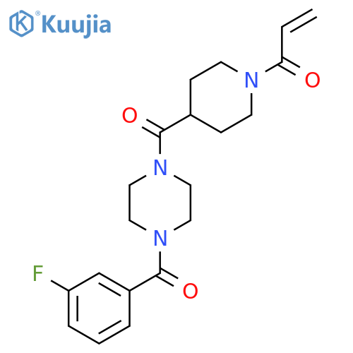 1-[4-[4-(3-Fluorobenzoyl)piperazine-1-carbonyl]piperidin-1-yl]prop-2-en-1-one structure