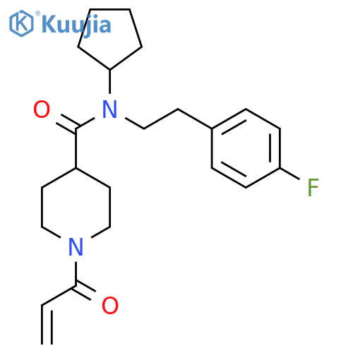 N-cyclopentyl-N-[2-(4-fluorophenyl)ethyl]-1-(prop-2-enoyl)piperidine-4-carboxamide structure