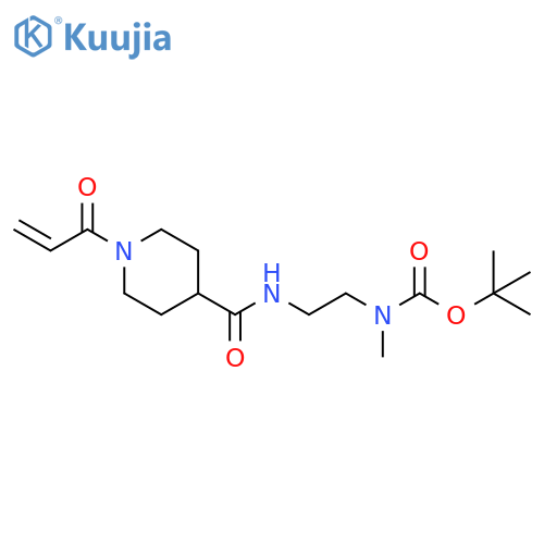 tert-butyl N-methyl-N-(2-{1-(prop-2-enoyl)piperidin-4-ylformamido}ethyl)carbamate structure
