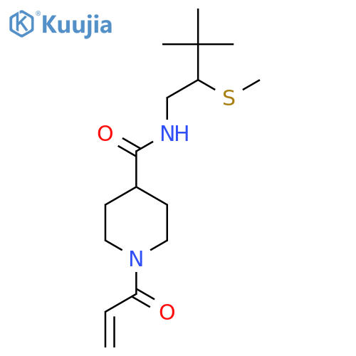 N-(3,3-Dimethyl-2-methylsulfanylbutyl)-1-prop-2-enoylpiperidine-4-carboxamide structure