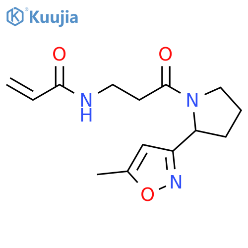 N-{3-2-(5-methyl-1,2-oxazol-3-yl)pyrrolidin-1-yl-3-oxopropyl}prop-2-enamide structure