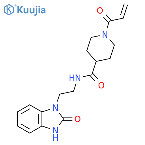 N-[2-(2-Oxo-3H-benzimidazol-1-yl)ethyl]-1-prop-2-enoylpiperidine-4-carboxamide structure