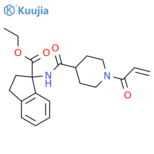 Ethyl 1-[(1-prop-2-enoylpiperidine-4-carbonyl)amino]-2,3-dihydroindene-1-carboxylate structure