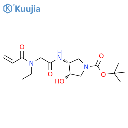 rac-tert-butyl (3R,4S)-3-2-(N-ethylprop-2-enamido)acetamido-4-hydroxypyrrolidine-1-carboxylate structure