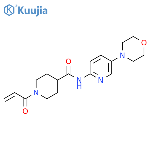 N-[5-(morpholin-4-yl)pyridin-2-yl]-1-(prop-2-enoyl)piperidine-4-carboxamide structure