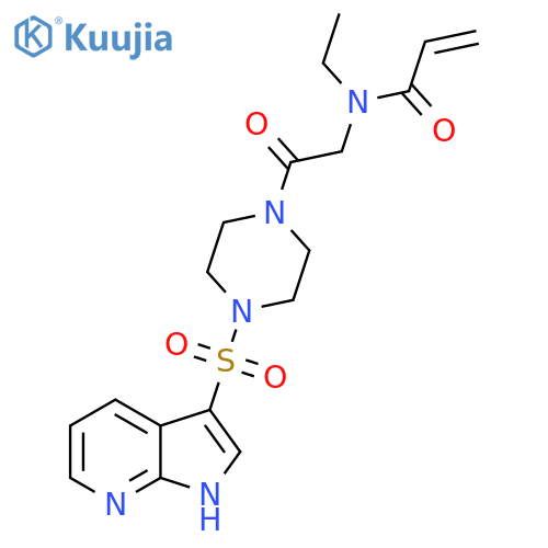 N-Ethyl-N-[2-oxo-2-[4-(1H-pyrrolo[2,3-b]pyridin-3-ylsulfonyl)piperazin-1-yl]ethyl]prop-2-enamide structure