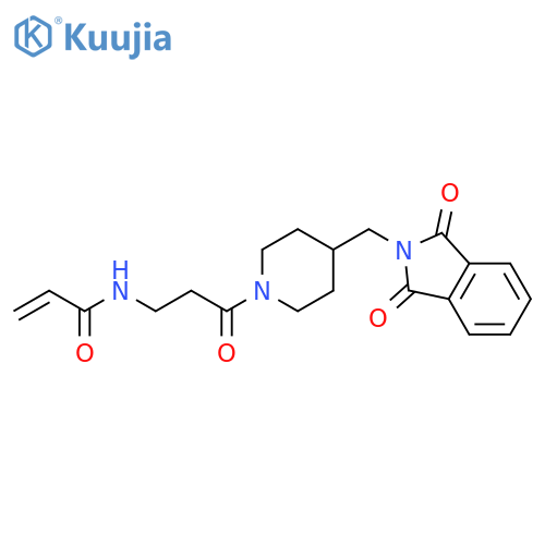 N-(3-{4-(1,3-dioxo-2,3-dihydro-1H-isoindol-2-yl)methylpiperidin-1-yl}-3-oxopropyl)prop-2-enamide structure
