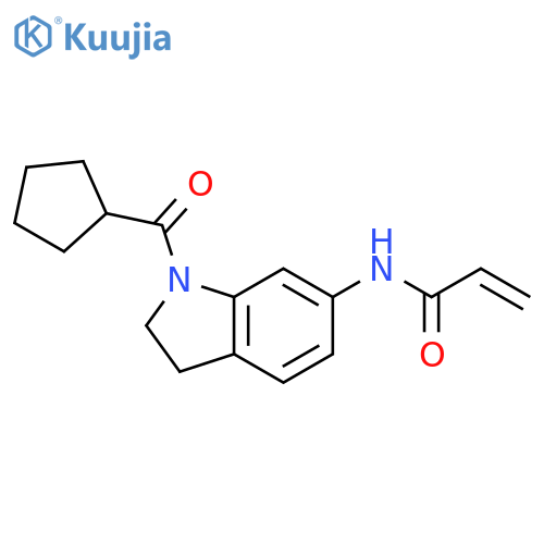N-(1-cyclopentanecarbonyl-2,3-dihydro-1H-indol-6-yl)prop-2-enamide structure