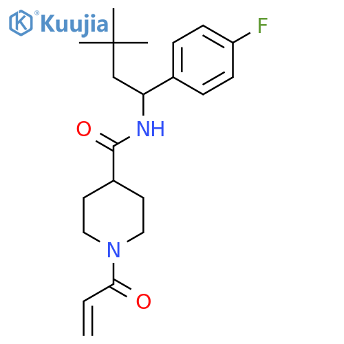 N-[1-(4-Fluorophenyl)-3,3-dimethylbutyl]-1-prop-2-enoylpiperidine-4-carboxamide structure