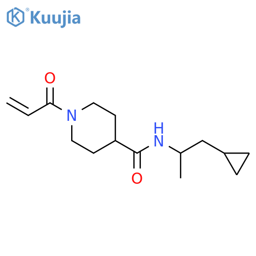 N-(1-cyclopropylpropan-2-yl)-1-(prop-2-enoyl)piperidine-4-carboxamide structure