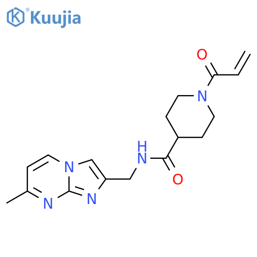 N-[(7-Methylimidazo[1,2-a]pyrimidin-2-yl)methyl]-1-prop-2-enoylpiperidine-4-carboxamide structure