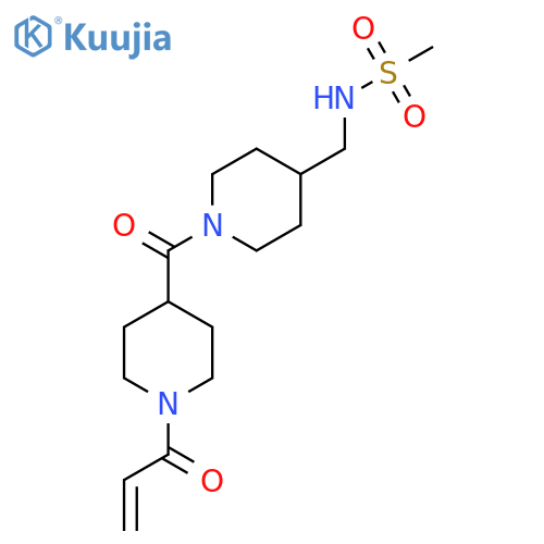 N-({1-[1-(prop-2-enoyl)piperidine-4-carbonyl]piperidin-4-yl}methyl)methanesulfonamide structure