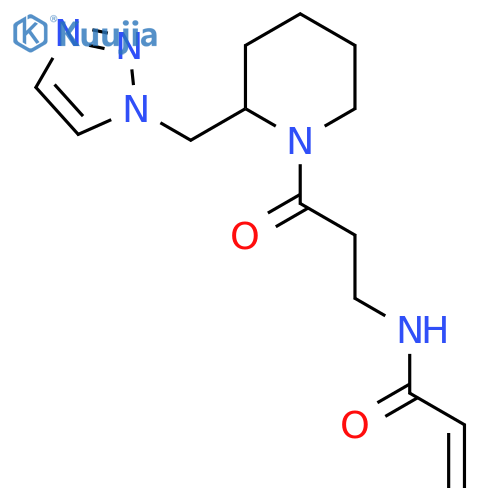 N-[3-Oxo-3-[2-(triazol-1-ylmethyl)piperidin-1-yl]propyl]prop-2-enamide structure