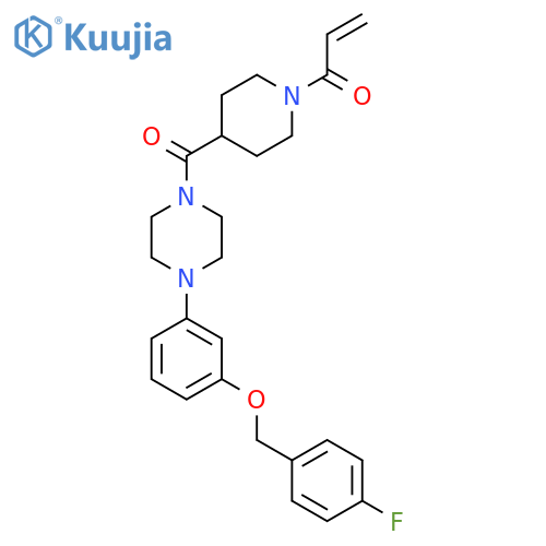 1-[4-(4-{3-[(4-Fluorophenyl)methoxy]phenyl}piperazine-1-carbonyl)piperidin-1-yl]prop-2-en-1-one structure