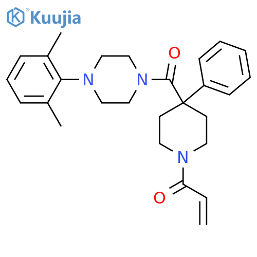 1-[4-[4-(2,6-Dimethylphenyl)piperazine-1-carbonyl]-4-phenylpiperidin-1-yl]prop-2-en-1-one structure