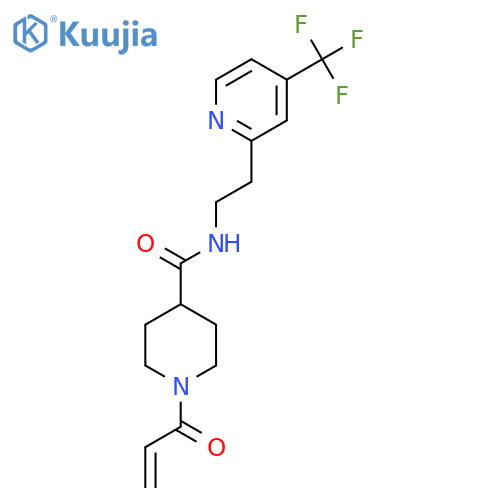 1-(prop-2-enoyl)-N-{2-[4-(trifluoromethyl)pyridin-2-yl]ethyl}piperidine-4-carboxamide structure