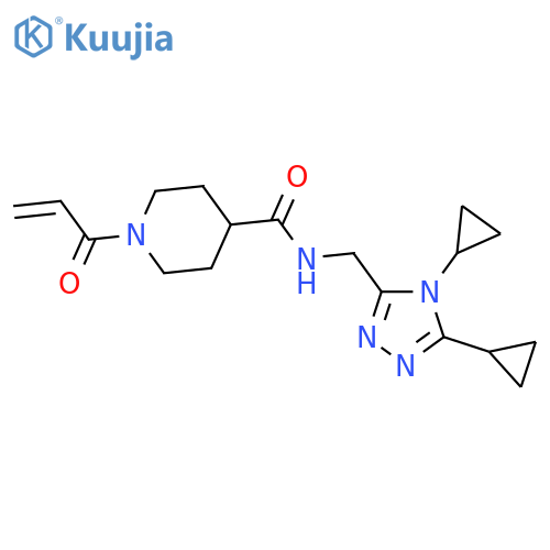 N-[(4,5-Dicyclopropyl-4H-1,2,4-triazol-3-yl)methyl]-1-(1-oxo-2-propen-1-yl)-4-piperidinecarboxamide structure