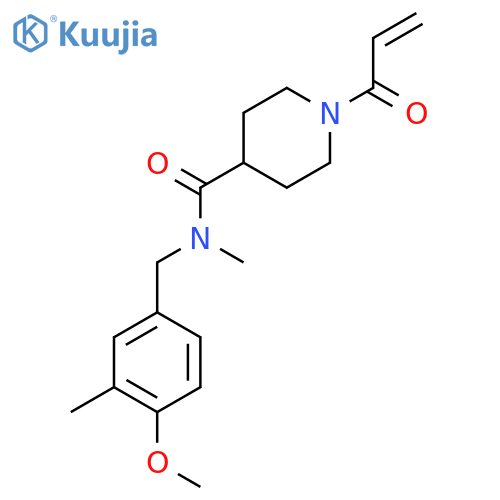 N-[(4-methoxy-3-methylphenyl)methyl]-N-methyl-1-(prop-2-enoyl)piperidine-4-carboxamide structure