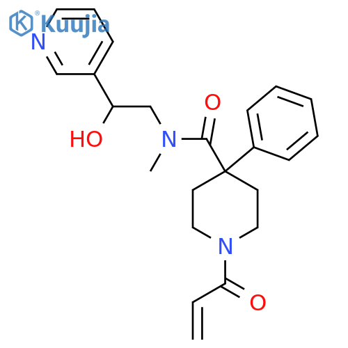 N-(2-Hydroxy-2-pyridin-3-ylethyl)-N-methyl-4-phenyl-1-prop-2-enoylpiperidine-4-carboxamide structure